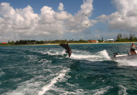 Un salto acrobatico di un delfino Grand Bahama